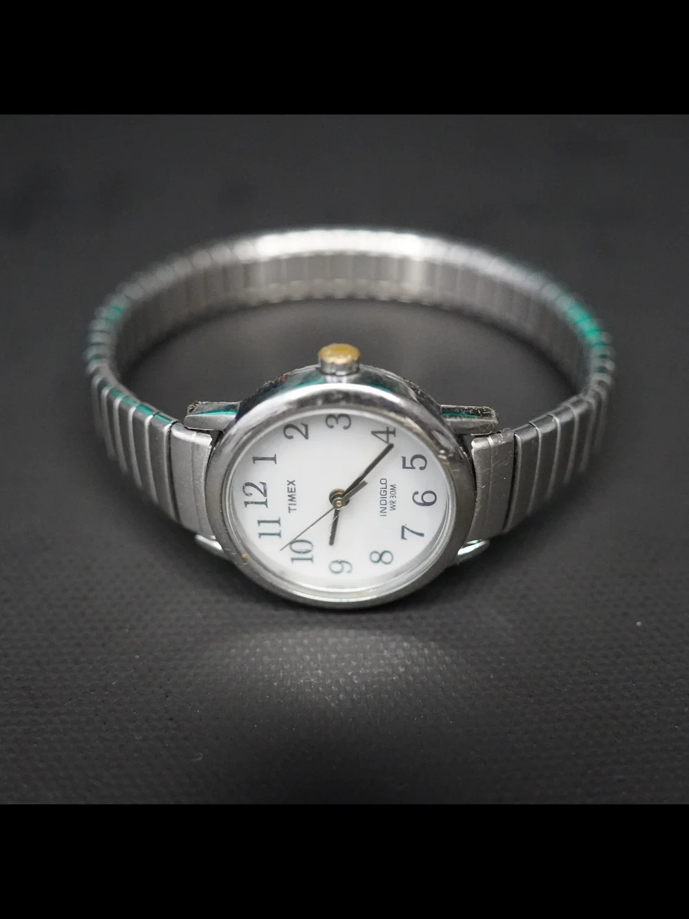 Timex Indiglo WR30M Quartz White Dial Women's Watch Stainless Steel